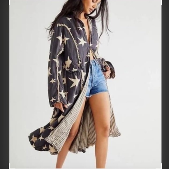 Magnolia Pearl Star Twinkle Longline Duster Flowing Coat Jacket - Picture 1 of 16